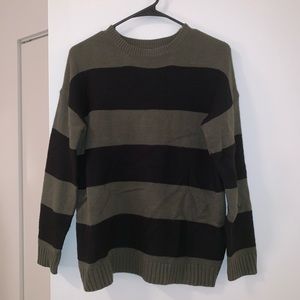 Dark Green/Black Striped Sweater